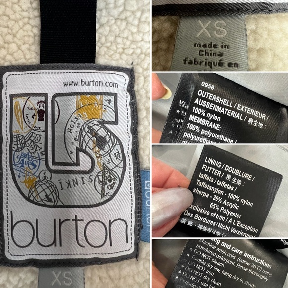 Burton XS Waterproof Hooded Snow Jacket with Fleece Lining, XS - Picture 2 of 11